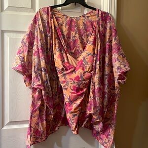 Ladies one piece swimsuit with matching cover-up